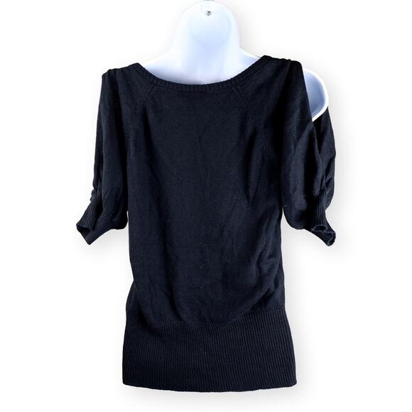 Boston Proper Black Sweater V-Neck Womens Top XS - Picture 3 of 6